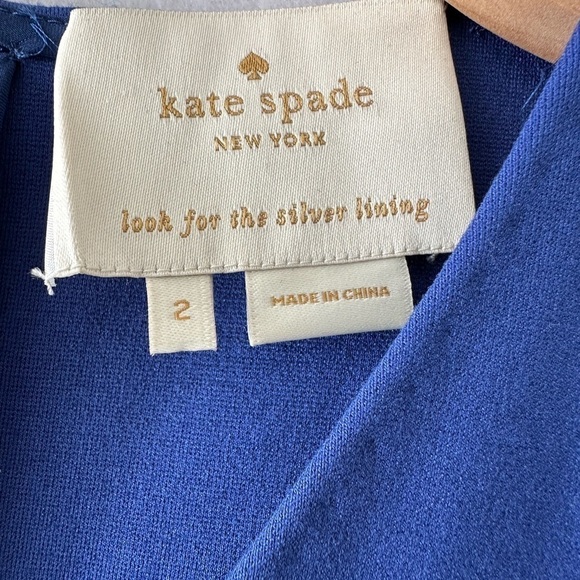 Kate Spade New York Ponte Knit A-line V-Neck Exposed Back Zip Dress Size 2 - Picture 6 of 7